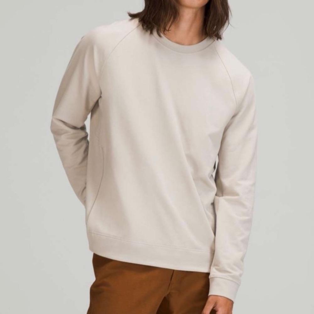 Lululemon City Sweat Crew Pullover XL Sweater Raw Linen Off White